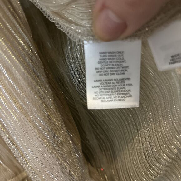 Alexa B Nites Women's Sleeveless Gold Maxi Dress Size 8 Goddess Ethereal Sweater - Picture 8 of 8